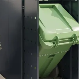 vidaXL Wagenmüllbehälter für 4 Behälter Anthrazit