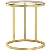 vidaXL Beistelltisch Golden und Transparent 45 cm Hartglas
