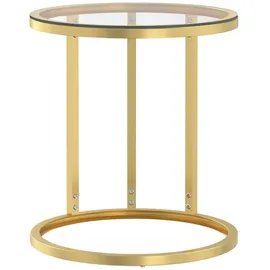 vidaXL Beistelltisch Golden und Transparent 45 cm Hartglas
