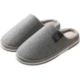 Generisch Damen Herren Zweifarbige Hausschuhe rutschfeste Flache Pantoffeln Bequem Geschlossen Leichte Slippers Klassisch Retro Warme Herrenhausschuhe für Den Innenbereich - 47 EU