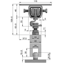 Schiebetorgarnitur Decke -  300 / HELM 300