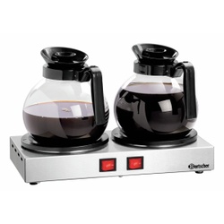 Bartscher Kannenwärmer WP-K200, Kannenwärmer mit 2 Warmhalteplatten für rund um die Uhr warme Getränke, 1 Stück