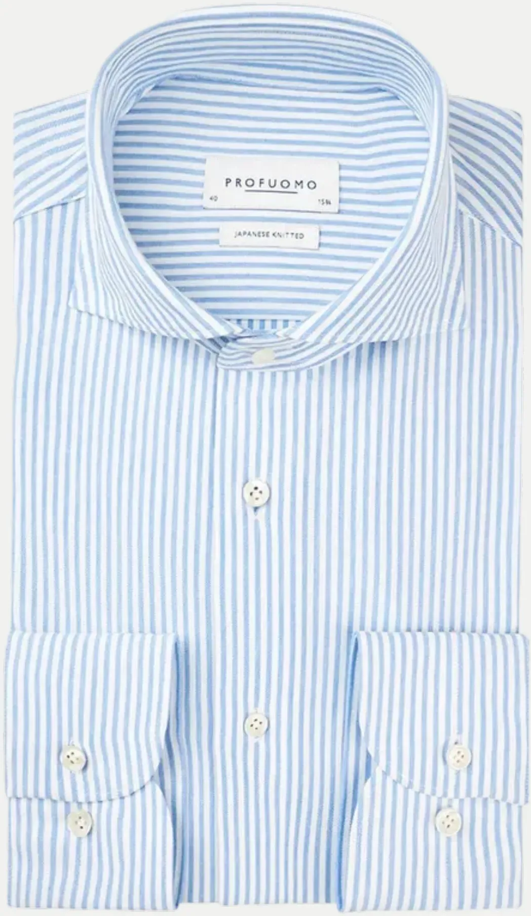 Slim-Fit Hemd Japanese Knitted Blau 45
