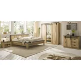 Schlafzimmer Set 5-teilig Used Wood hell und anthrazit Schlafzimmermöbel Stove
