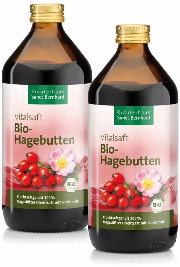 Bio-Hagebutten-Vitalsaft 2 x 500 ml - 1 Liter