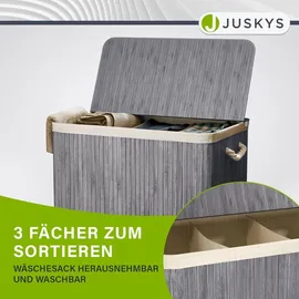 Juskys Bambus Wäschekorb Curly - Grau