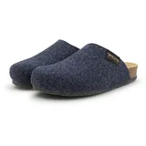 Pantoffelmann Bio Filzclog mit Korkfußbett ABS-Filzsohle Herren Damen Filz Pantoffel Hausschuh (1 Paar) hoher Tragekomfort, angenehme Passform blau 48 EU