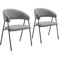 Tectake tectake® Armlehnstuhl, Webstoff, gepolstert, schlanke Stahlbeine, 60 x