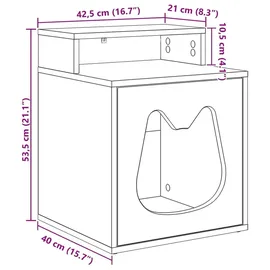 vidaXL Katzenhaus Glänzend 42,5 x 40 x 53,5 cm Weiß