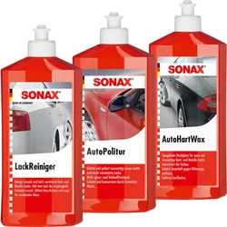 Sonax Lackpflege-set Politur-set 3-teilig Lackreiniger Autopolitur Autohartwax: Sonax: 03012000 + 03002000 + 03022000