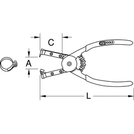 KS Tools Click-Schlauchschellenzange, 160mm