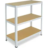shelfplaza HOME 90x130x45 cm Schwerlastregal in weiß mit 3 Böden und 150 kg Traglast pro Boden