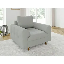 s-style möbel Sessel Zara Cord 72 x 71 x 70 cm Grau mit Kissen