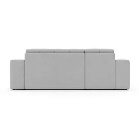 OTTO home Ecksofa OTTO HOME "CASSY L-Form, Schlafsofa mit Bettkasten, Maße B/T/H: 245/165/88 cm", grau (hellgrau), B:244,5cm H:88cm T:164,5cm, 94% Polyester, 6% Nylon, Sofas, Ecksofa, mit 2 Rückenkissen, Recamiere rechts oder links bestellbar