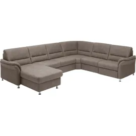 die planbar Wohnlandschaft DIE PLANBAR "ZE-EM16033 U-Form, Breite 330 cm", mammut nougat, B:330cm T:262cm, 100% Polyester, Sofas, Wohnlandschaft, wahlweise mit Kopfstützen und Bettfunktion