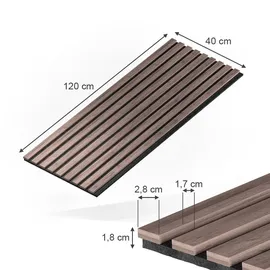 Vicco Wandpaneele Akustik Nussbaum 4 St. 60 x 30 x 1,5 cm