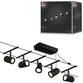 Paulmann 94469 CorDuo Seilsystem Cup Basisset GU5,3 max. 5x10W 230/12V Schwarz matt Chrom