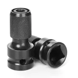 2 Stücke Stecknuss Adapter - 1/2 Zoll Vierkantantantrieb auf 1/4 Zoll Sechskantschaft, Schlagschrauber Adapter Bits für Schlagratschenschlüssel, Schlagschrauber Nüsse, Bithalter