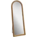 Kobolo Spiegel Standspiegel - Liam - mit Rahmen aus geflochtener Weide - Natur