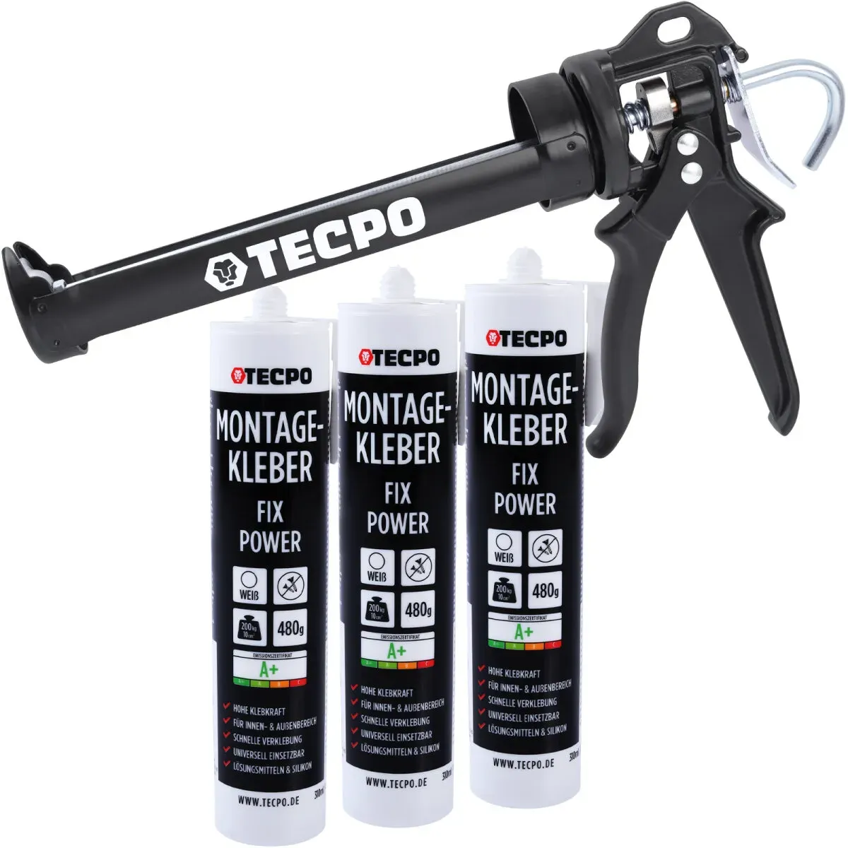 3x TECPO Universal Montagekleber Ultra FIX Power Baukleber 480g...