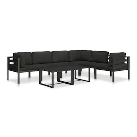 vidaXL Modular-Sofa-Mittelteil mit Kissen Aluminium Anthrazit