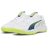 Puma Unisex Youth Accelerate Jr Handball Shoes, Puma White-Ocean Tropic-Lime Squeeze, 35