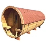 JVmoebel Fasssauna Holzfassauna Outdoor-Sauna Gartensauna Naturfasssauna Braun Edelstahl, (1-St) Made in Europe braun