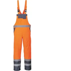 Warnschutz PU-Regen-Latzhose "S488" Kontrast - XL - orange/marine