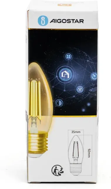 Aigostar Smart-Filamentlampe C35, WLAN, warmweiß, E27 (Amber)