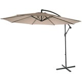 Mendler Ampelschirm Acerra, Sonnenschirm Sonnenschutz, Ø 3m neigbar, Polyester/Stahl 11kg ohne Ständer - sand-beige