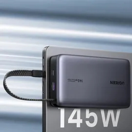 UGREEN PB551 20.000mAh 145W Powerbank 1x USB-C USB-A integriertes Kabel (55992B)