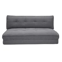 miliboo Zweisitzer-Schlafsessel aus grauem Stoff 140 x 90 x 80 cm Grau mit Kissen