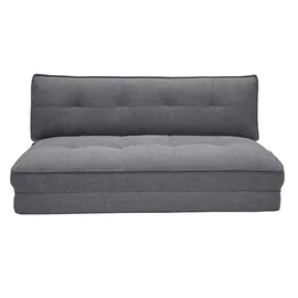 miliboo Zweisitzer-Schlafsessel aus grauem Stoff 140 x 90 x 80 cm Grau mit Kissen