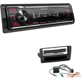 EHO Kenwood KMM-BT209 1-DIN Autoradio Bluetooth USB AUX mit Einbauset für Audi A1 und Sportback