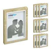 Relaxdays Bilderrahmen 10er Set, 10x15cm, Hoch- - Querformat, Rahmen