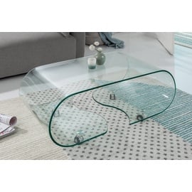 Riess Ambiente Extravaganter Glas Couchtisch FANTOME 90cm transparent, Wohnzimmertisch Glastisch