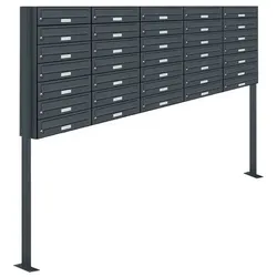 AL BRIEFKASTENSYSTEME Briefkasten, Parteien: 35, BxHxT: 199,5 x 170 x 27,5 cm - grau