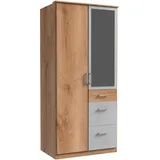 Kleiderschrank »Click«, mit Spiegel grau