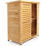 Wiltec Gartenhaus mit 2-flügelige Tür 870x465x916 mm halbhoch aus Fichtenholz mit Pultdach für Garten, Terrasse & Balkon Gerätehaus Geräteschuppen Holzhaus Werkzeugschrank