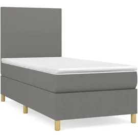 vidaXL Boxspringbett 100 x 200 cm Dunkelgrau