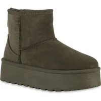 VAN HILL Damen Winter Boots Plateau Profilsohle Schuhe 214060