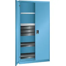 Lista Flügeltürschrank Stahl H1950xB1000xT580mm blau 3 Schubladen