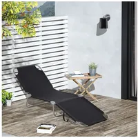 Outsunny Sonnenliege 187 x 55 x 24 cm Schwarz/Grau
