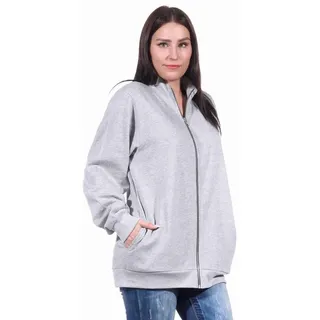 Normann Relaxanzug Damen Jacke für Hausanzug, Sportanzug oder Jogginanzug Oberteil grau M