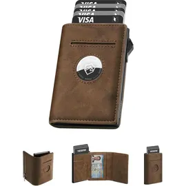 yesiiw Airtag Wallet Herren Geldbörse braun