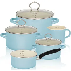 Topf-Set KRÜGER "Sylt", blau (pastellblau), Töpfe, Induktion
