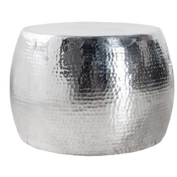 Casa Padrino Luxus Couchtisch Silber 60 cm Aluminium - Wohnzimmer Salon Tisch - Unikat