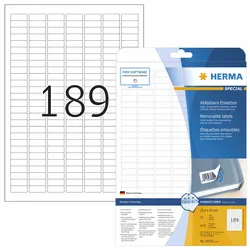 HERMA Special - Papier - matt - selbstklebend, entfernbarer Klebstoff - weiß - 2...
