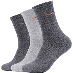 3er Pack camano Baumwoll Sportsocken mit Komfort-Bund 0010 - grey 35-38