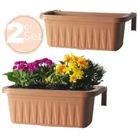 GarPet 2x Blumenkasten Balkongeländer Balkon Blumenkasten Balkonkasten mit Halterung